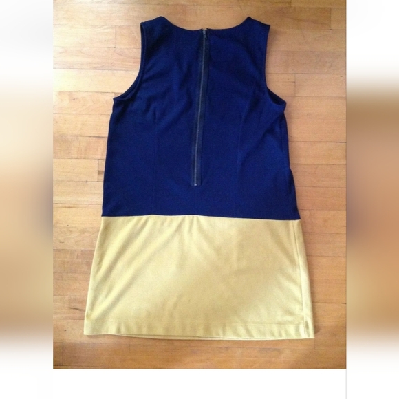 Forever 21 Women's A-Line Dress Blue & Yellow Button Design Size Medium - Picture 10 of 12